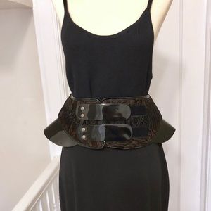 FENDI Persian Lamb Fur Peplum Waist Belt XS